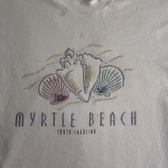Vintage Fruit Of The Loom Myrtle Beach Mens Size XL Single Stitch Yellow - Picture 2 of 16